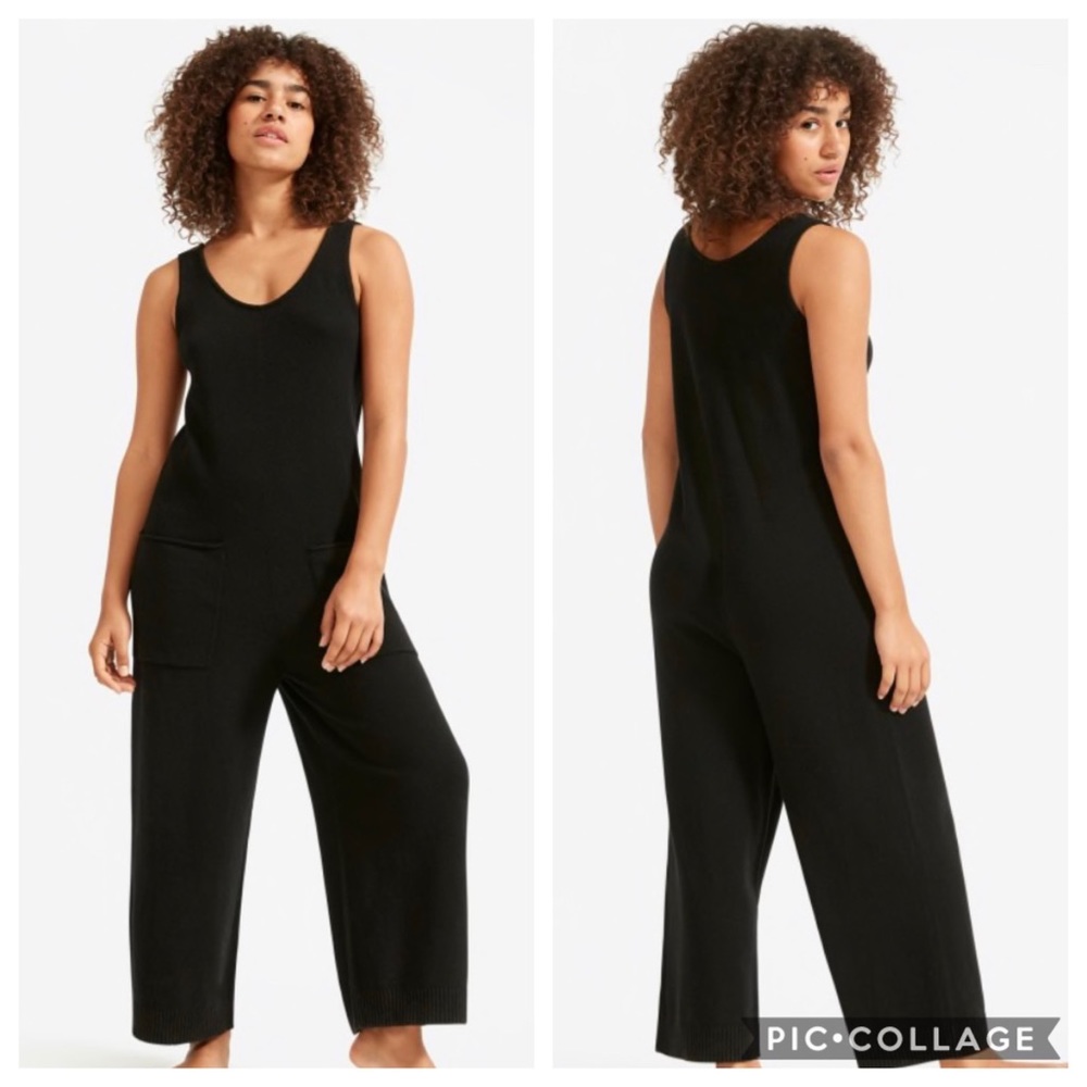 EVERLANE ReCashemere Lounge Black Jumpsuit XXS